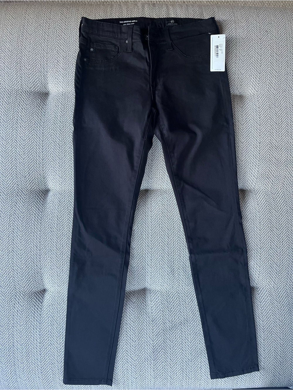 NWT AG Adriano Goldschmmied The Legging Ankle Black Super Stretch Sateen  Jeans
